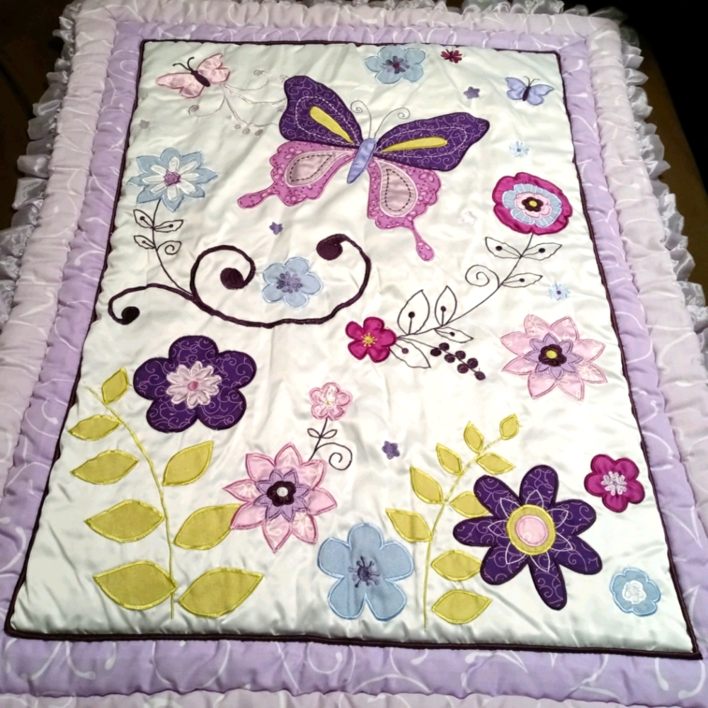 🗼💒 LAMB&IVY "BABY" QUILT MAT 🏩🎠 NEW! VINTAGE Size 45"×36",NICE.🎁 💝